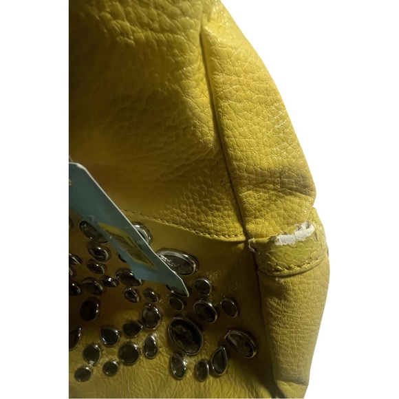 Kathy Van Zeeland yellow faux leather embelleced with rhinestones NWT - Picture 10 of 16